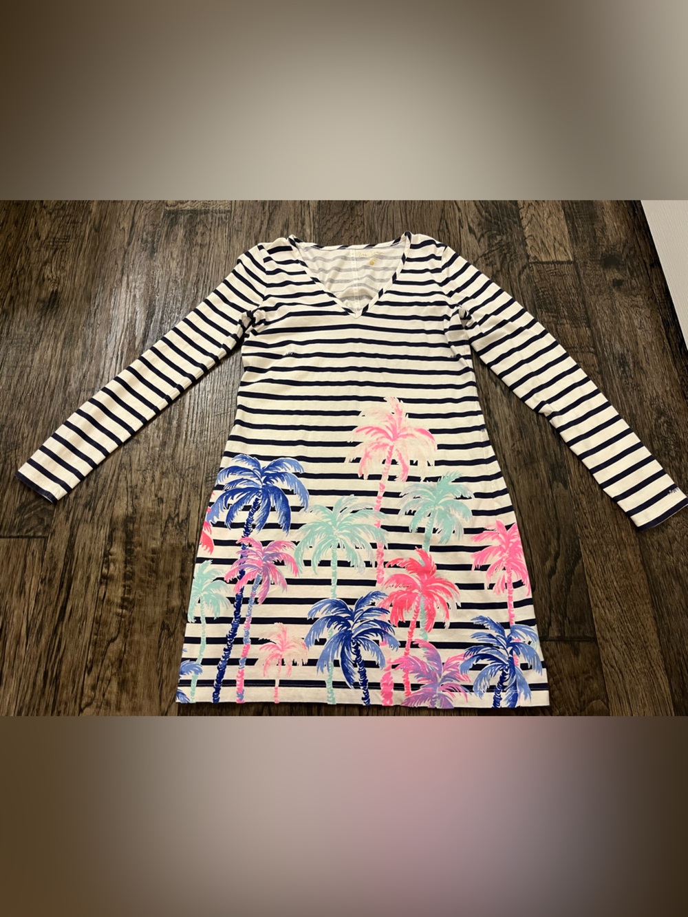 Lilly Pulitzer White and Navy Striped Top